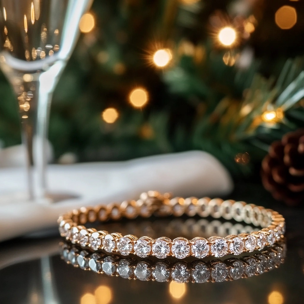 A beautiful display of holiday jewelry, including diamond rings and watches, at Hal Davis Jewelers in Boise, Idaho.